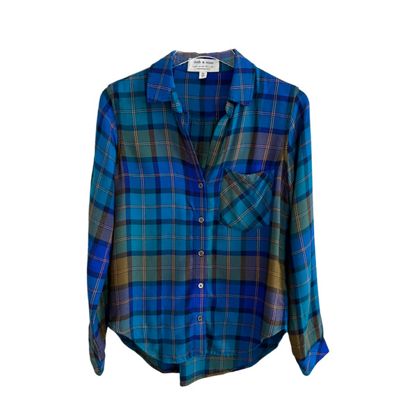 Anthropologie Tops - Anthropologie Cloth & Stone Plaid Flannel Shirt